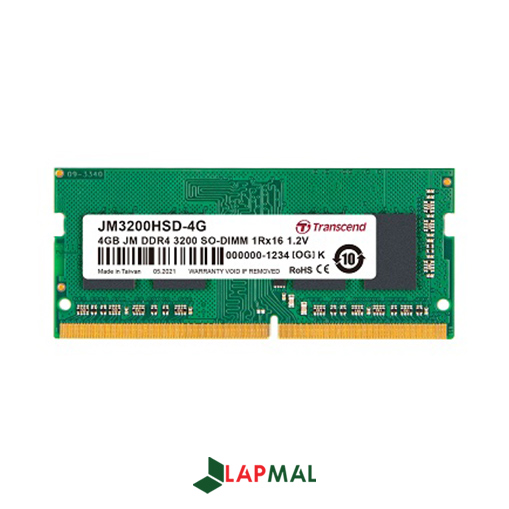رم لپ تاپ DDR4 تک کاناله 3200 مگاهرتز CL22 ترنسند مدل SODIMM ظرفیت 4 گیگابایت