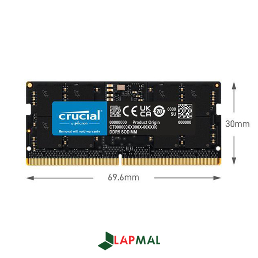 رم لپ تاپ DDR5 تک کاناله 4800 مگاهرتز CL40 کروشیال مدل SODIMM ظرفیت 16 گیگابایت