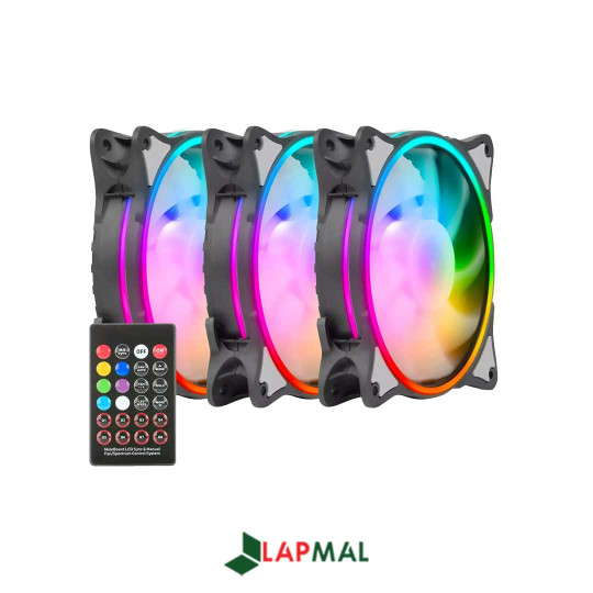 فن کیس گرین مدل HURACAN GFK120M-ARGB بسته 3 عددی