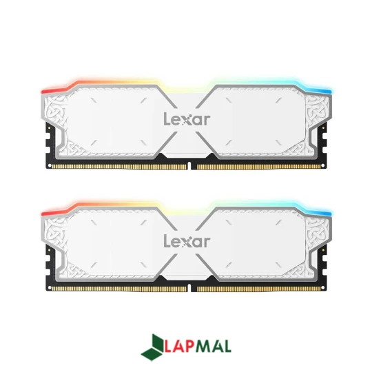 رم دسکتاپ DDR5 دو کاناله 6000 مگاهرتز CL38 لکسار مدل THOR WHITE RGB ظرفیت 32 گیگابایت