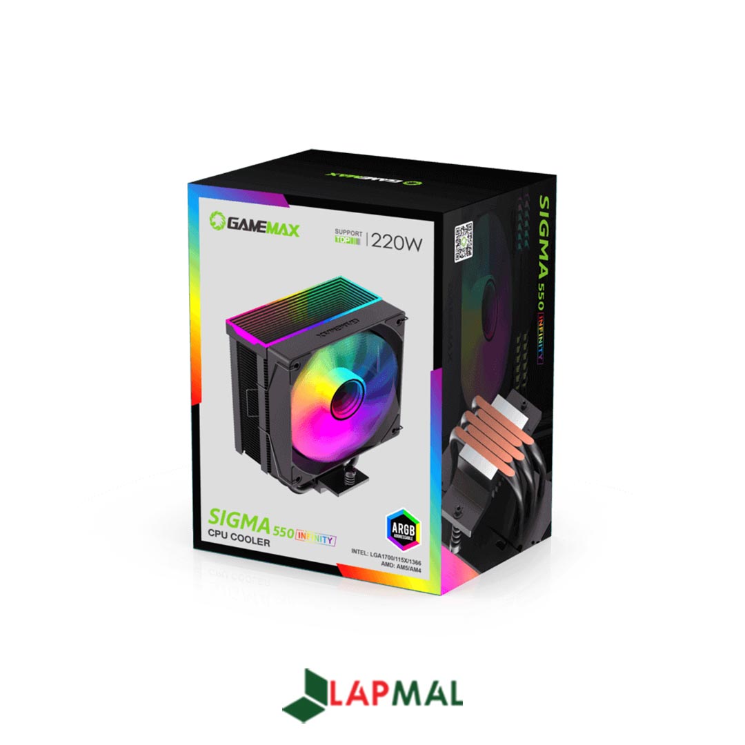 خنک کننده پردازنده گیم مکس مدل Sigma 550 Infinity BK - تصویر 6