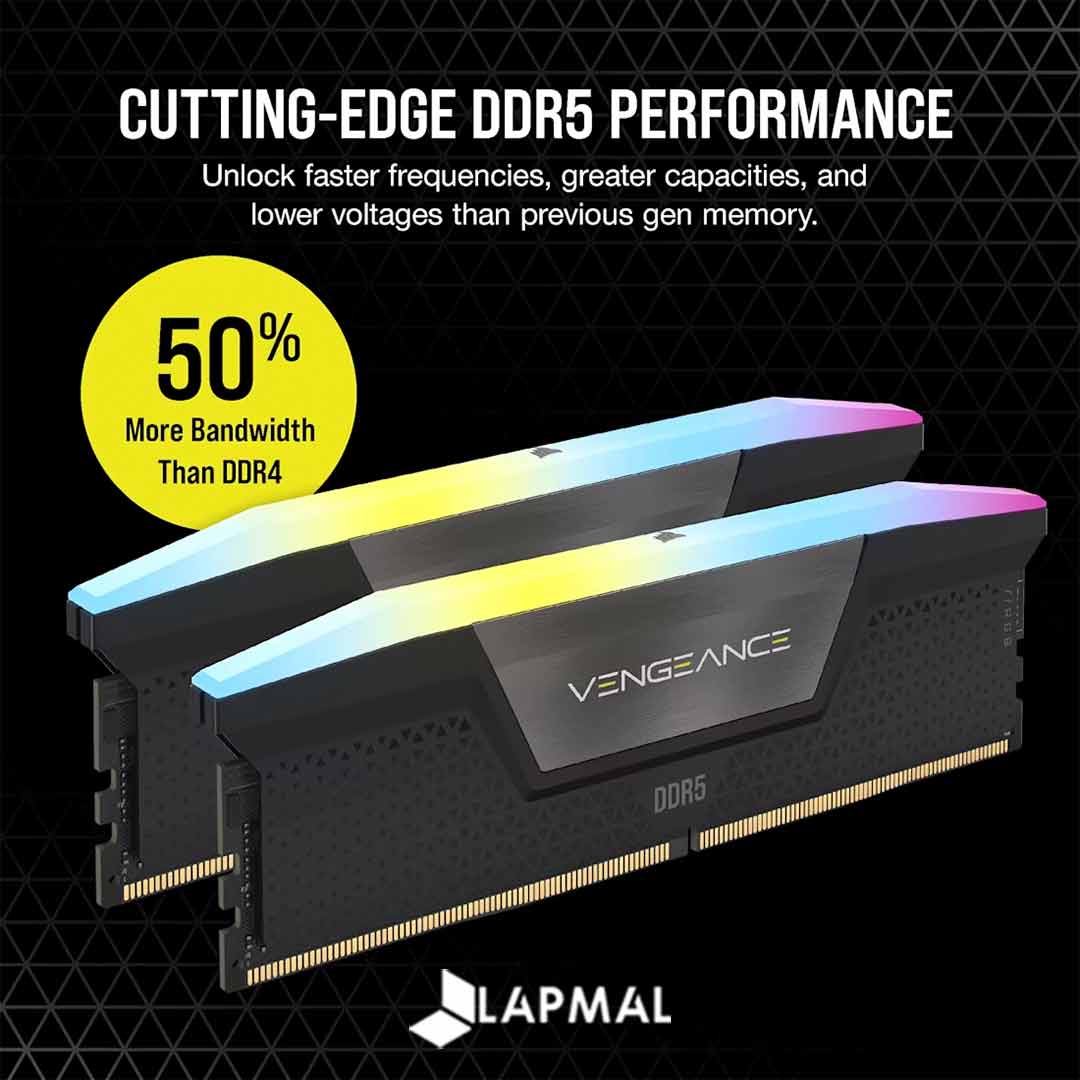 رم دسکتاپ DDR5 دو کاناله 5200 مگاهرتز CL40 کورسیر مدل VENGEANCE RGB ظرفیت 32 گیگابایت - تصویر 3