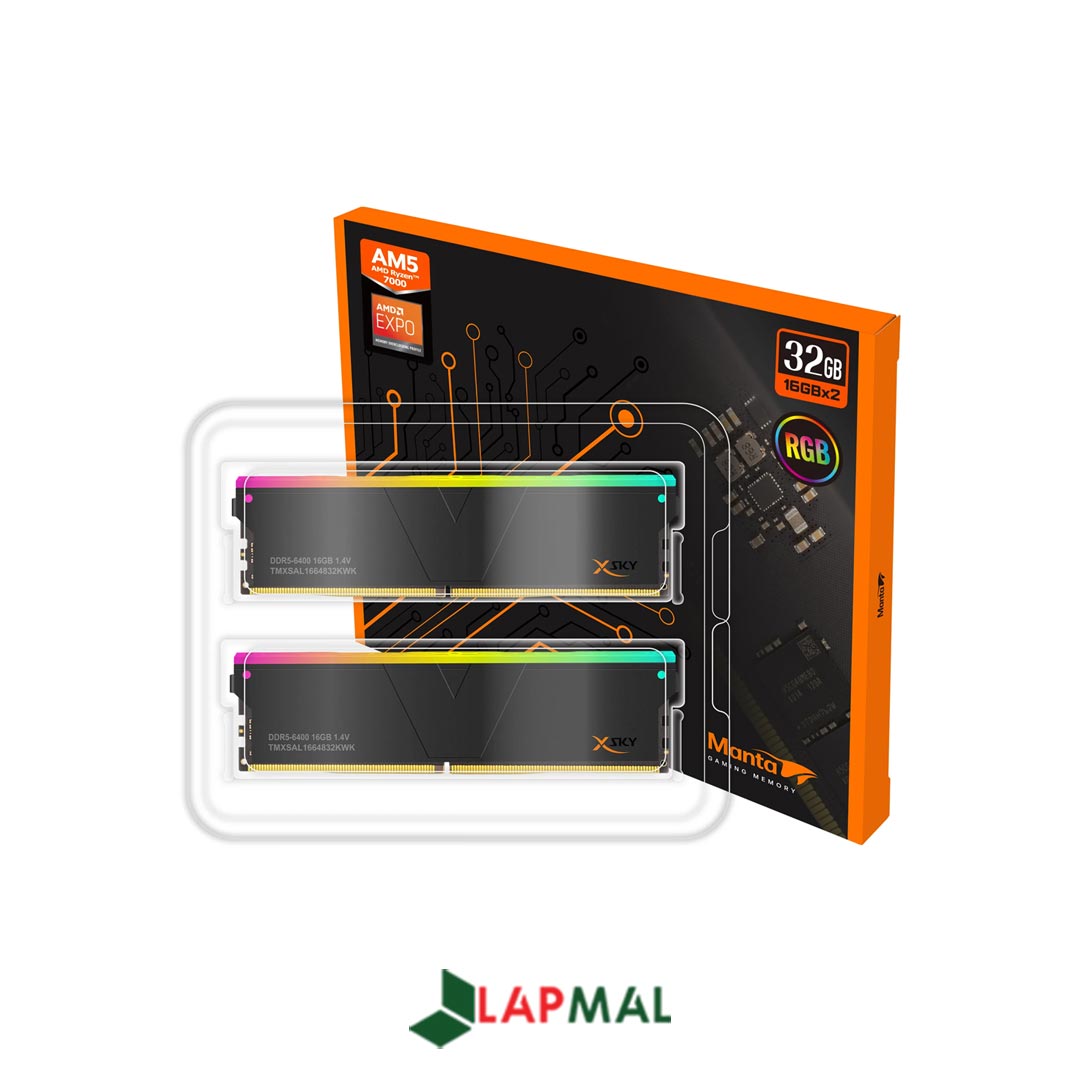 رم دسکتاپ DDR5 دو کاناله 6400 مگاهرتز CL32 وی کالر مدل Manta XSky RGB AMD EXPO ظرفیت 32 گیگابایت - تصویر 2